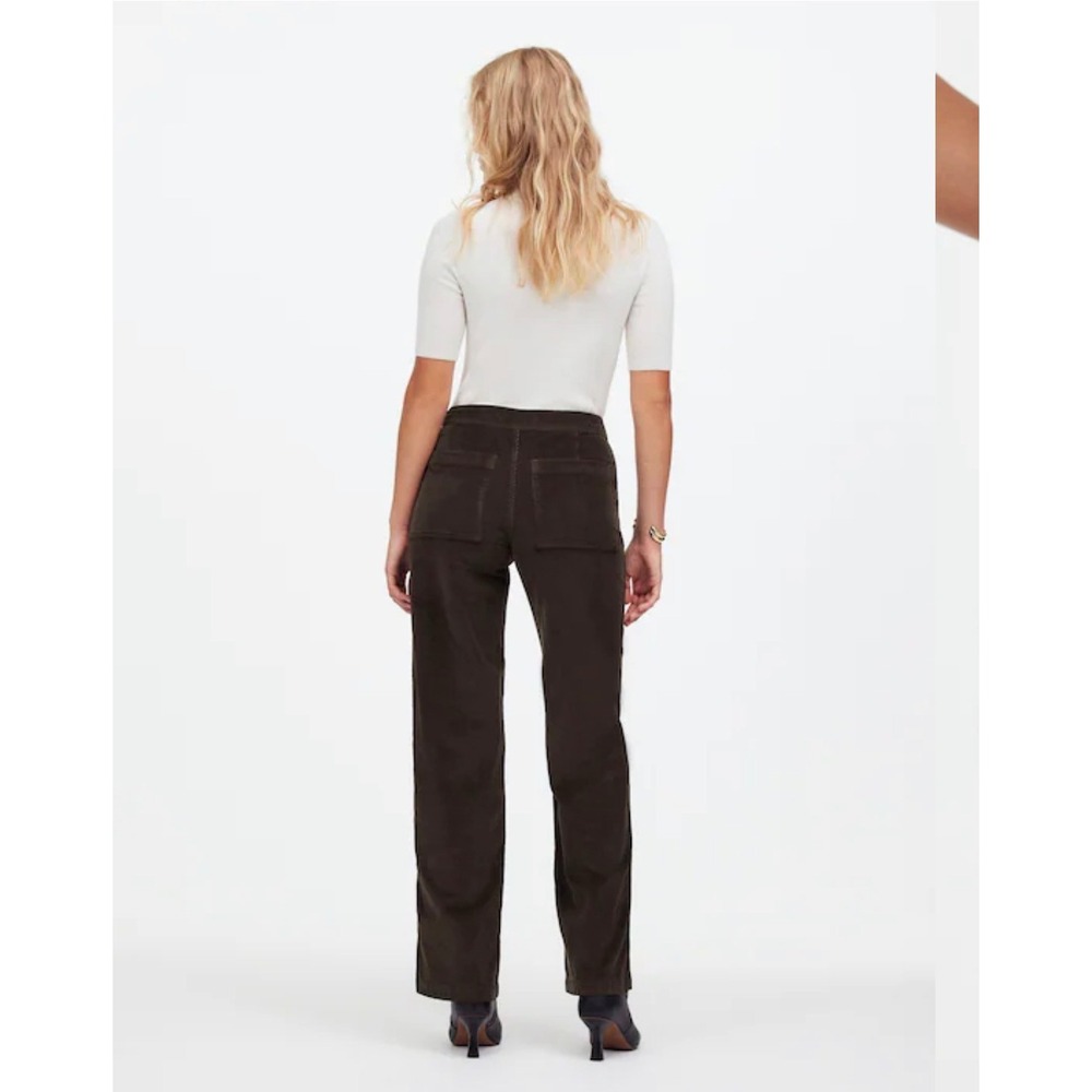 Madewell Emmett Wide-Leg Pants Womens 32 Brown Excellent Corduroy High Rise - Picture 2 of 8